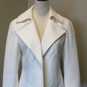 (NWT) Anne Klein Creme Ribbed Open Blazer, Size 6